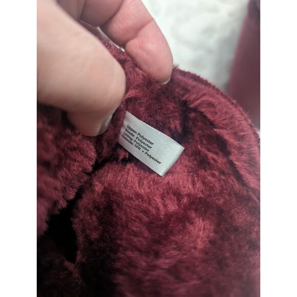 LongBay Warm Chenille Bootie Slippers Memory Foam Wine Red M 7-8 - Picture 4 of 7